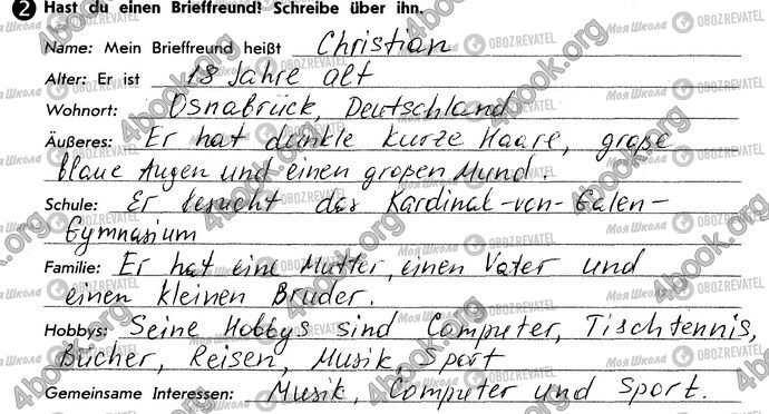 ГДЗ Німецька мова 10 клас сторінка Стр14 Впр2